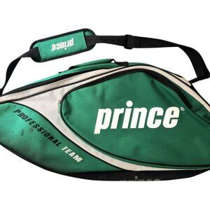 Prince Professional Team Tennis Racquet Bag Shoulder Strap Holds 2 Green Black